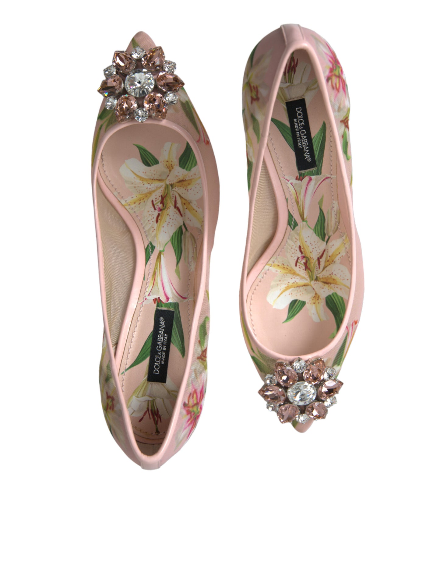 Elegante rosa Pumps mit Blumenkristallen