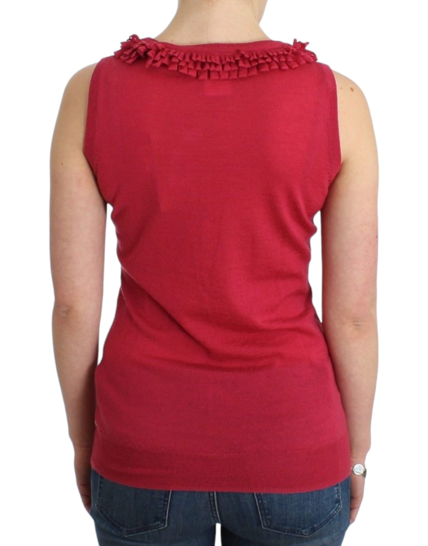 Top en maille de laine rose