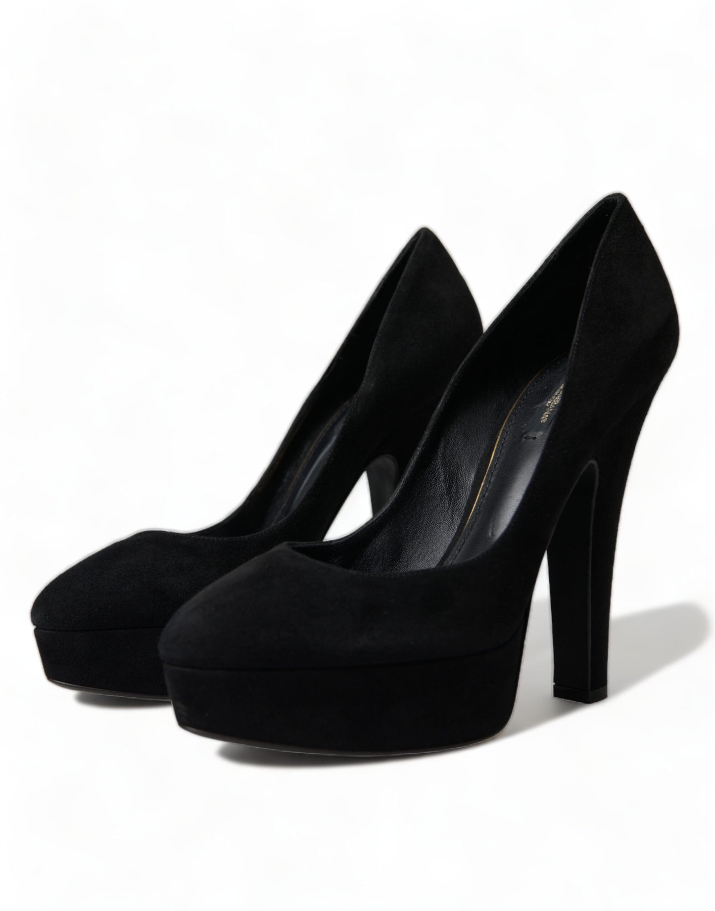 Schwarze Pumps mit Absatz aus Wildleder Raffinesse