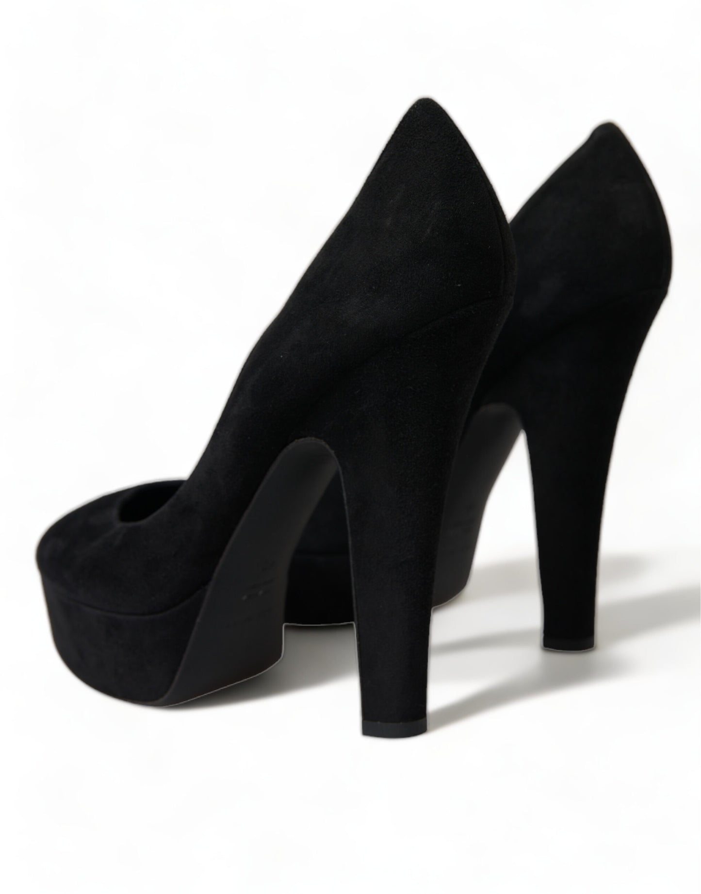 Schwarze Pumps mit Absatz aus Wildleder Raffinesse