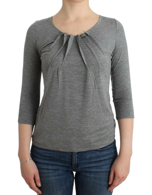 Pull gris manches 3/4