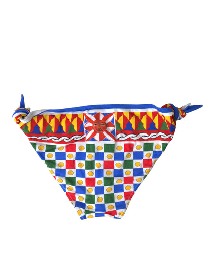 Bikini beachwear da bagno con fondo Carretto multicolor