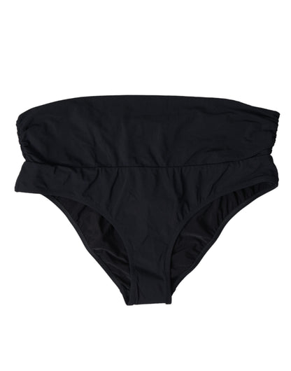 Bikini con fondo slip per costume da bagno elasticizzato in nylon nero