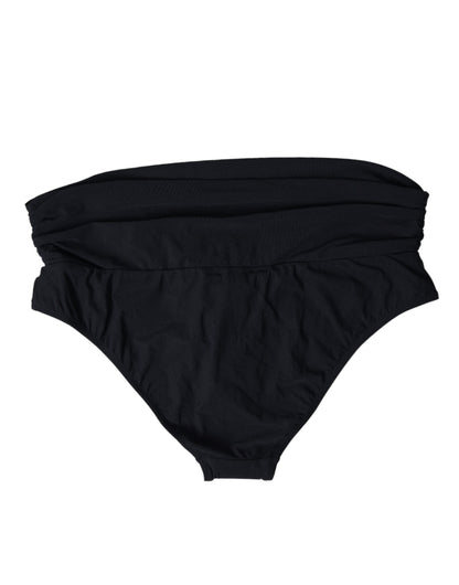 Bikini con fondo slip per costume da bagno elasticizzato in nylon nero