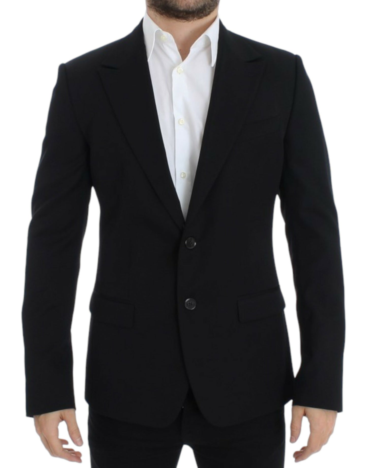 Blazer slim en laine noir