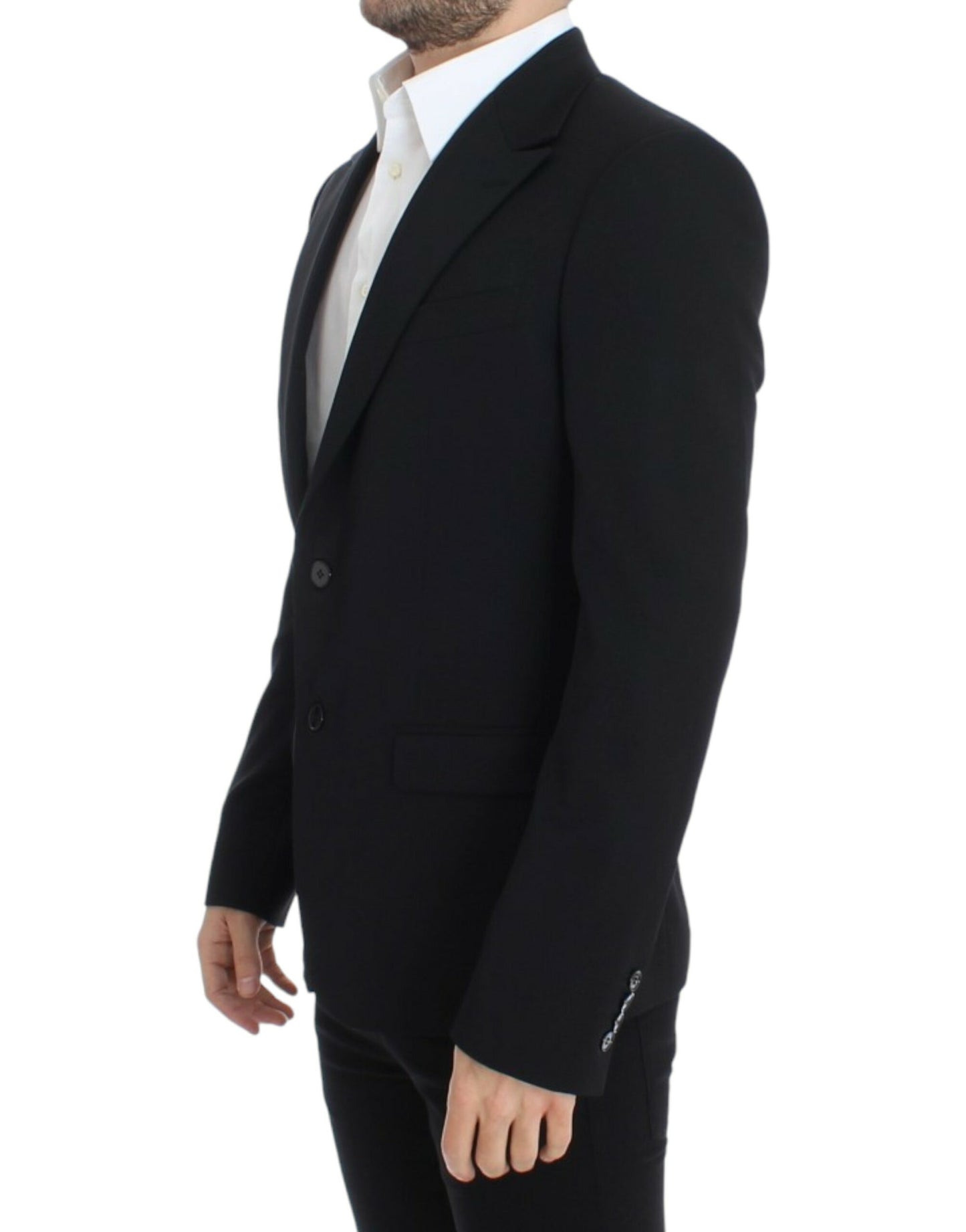 Blazer slim en laine noir