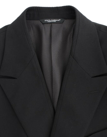 Blazer slim en laine noir