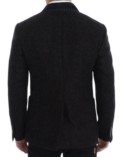 Dolce & Gabbana Bordeaux Alpaga Two-Button Blazer Jacket