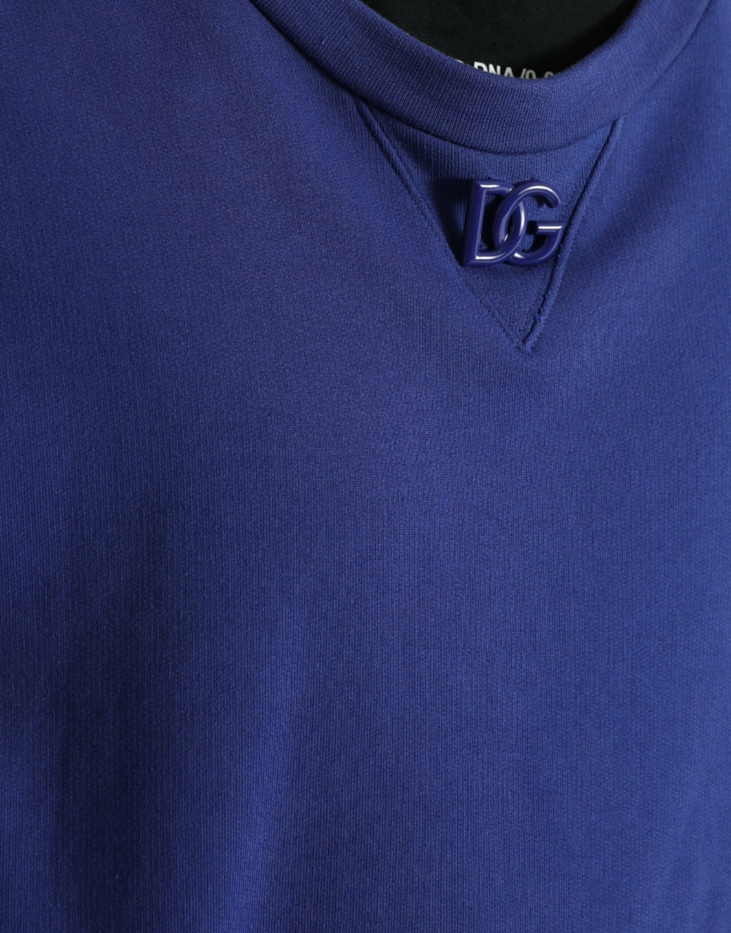 Maglione pullover girocollo in cotone blu royal