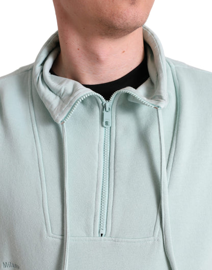 Maglione pullover con tasche in cotone verde menta