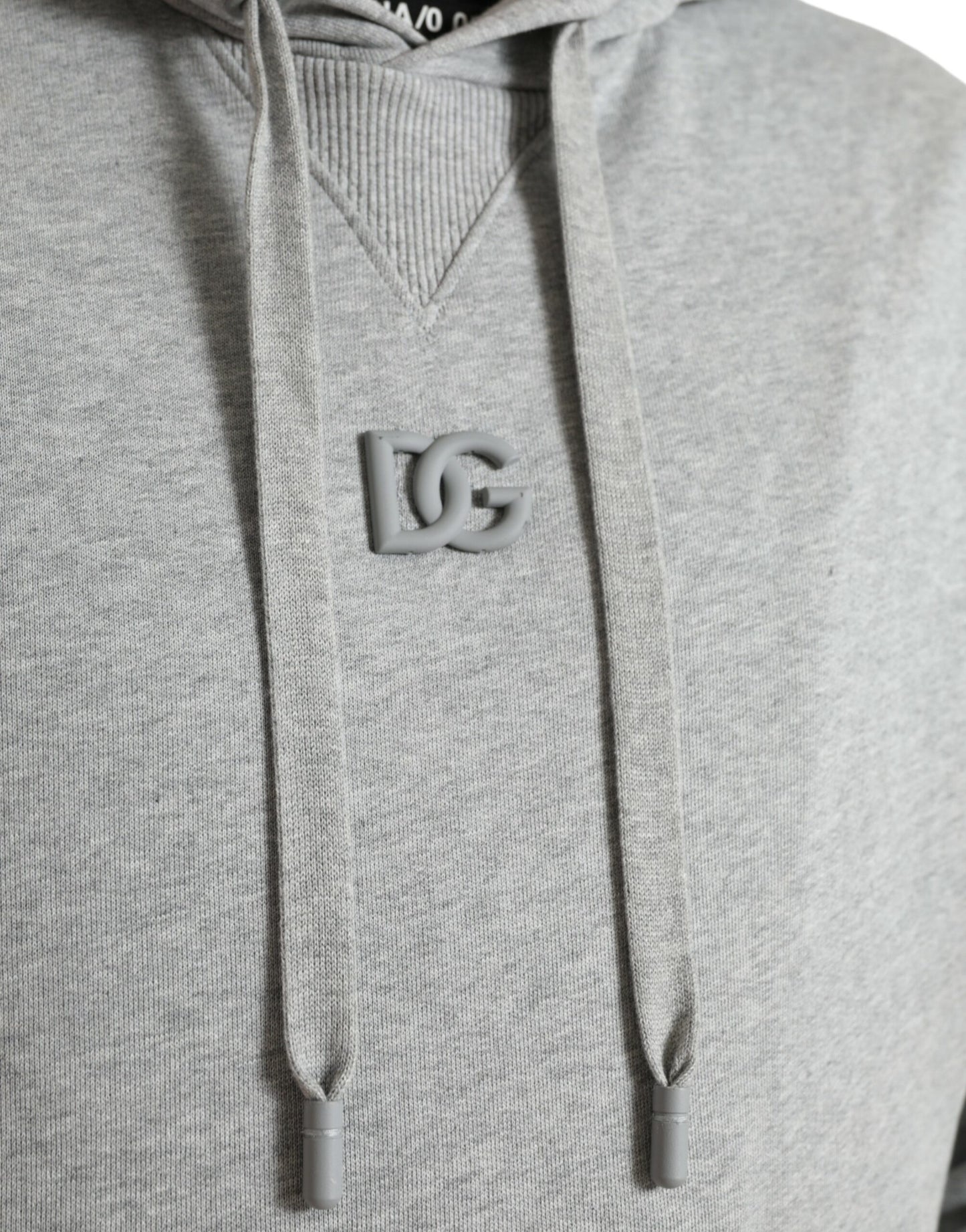 Felpa con cappuccio con logo in cotone grigio