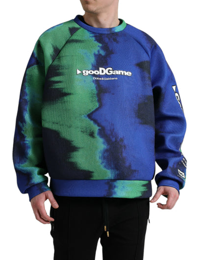 Maglione pullover girocollo con logo multicolor