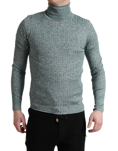 Eleganter grüner Rollkragenpullover