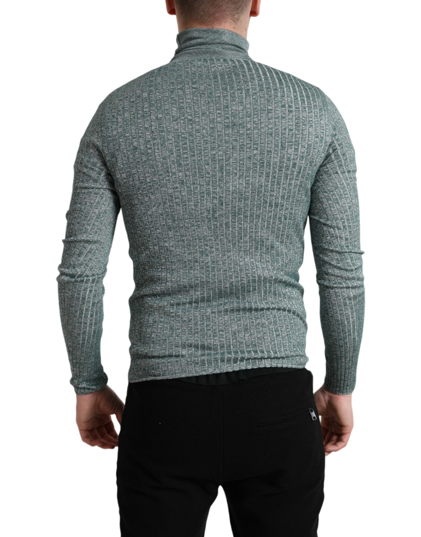 Eleganter grüner Rollkragenpullover