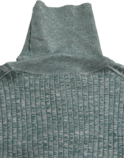 Eleganter grüner Rollkragenpullover