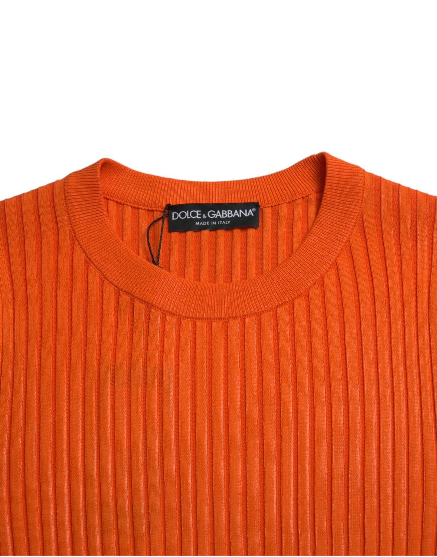 Eleganter, sonnenuntergangsorangefarbener Strickpullover