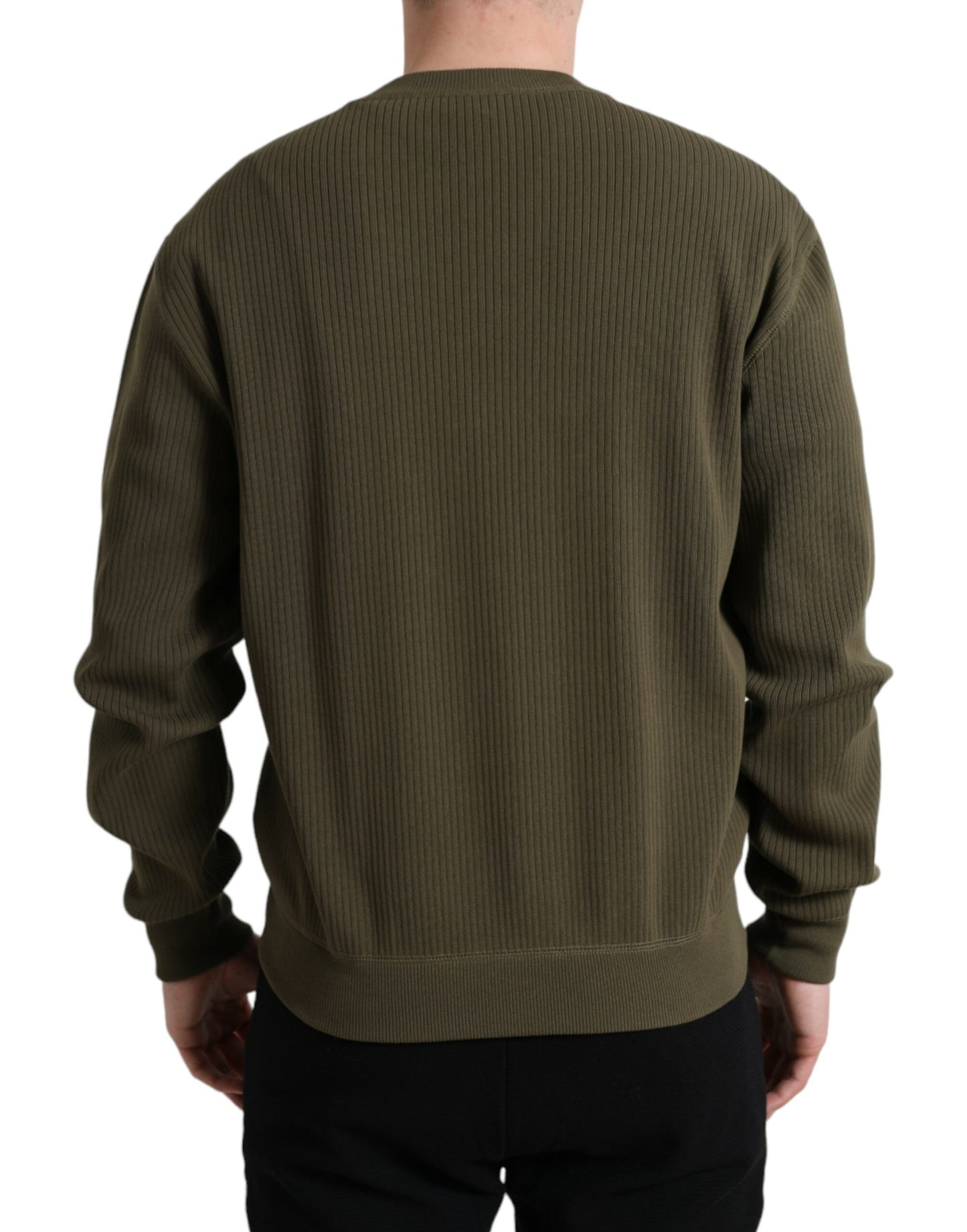 Maglione pullover da uomo girocollo in cotone verde