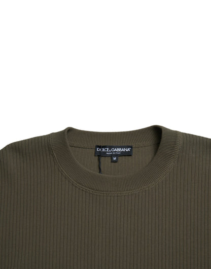 Maglione pullover da uomo girocollo in cotone verde