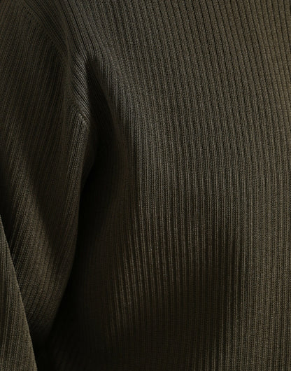 Eleganter grüner Pullover mit Rundhalsausschnitt