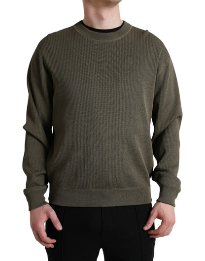 Maglione pullover da uomo girocollo in viscosa verde