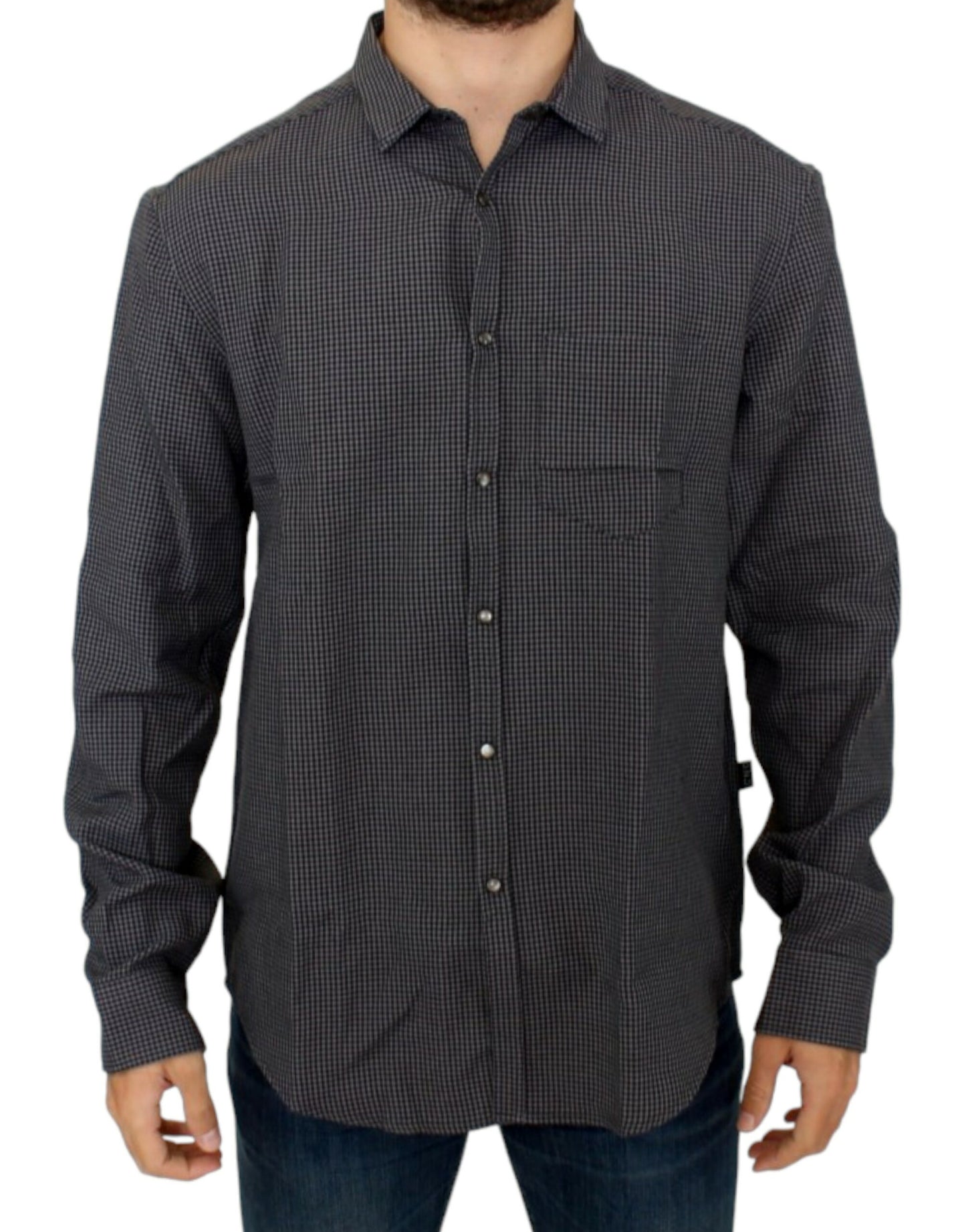 Camicia casual in lino grigio