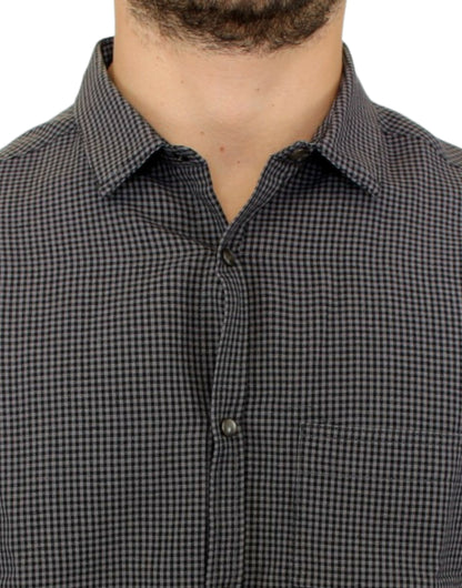 Camicia casual in lino grigio