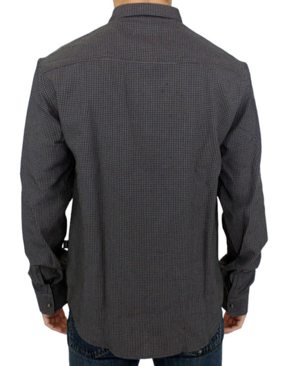 Camicia casual in lino grigio