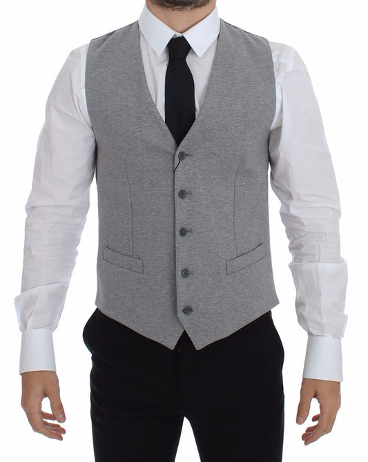 Blazer gilet en coton stretch gris