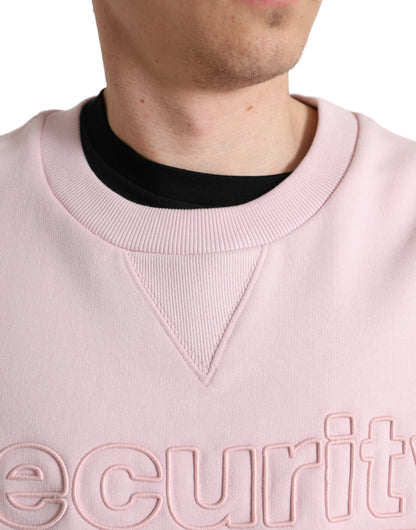 Maglione pullover girocollo ricamato rosa