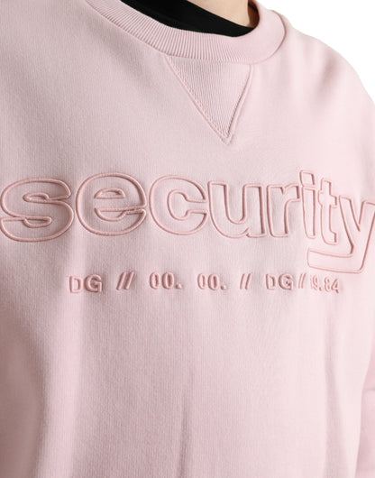 Eleganter rosa Rundhals-Logopullover