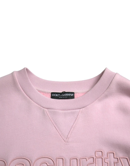 Eleganter rosa Rundhals-Logopullover