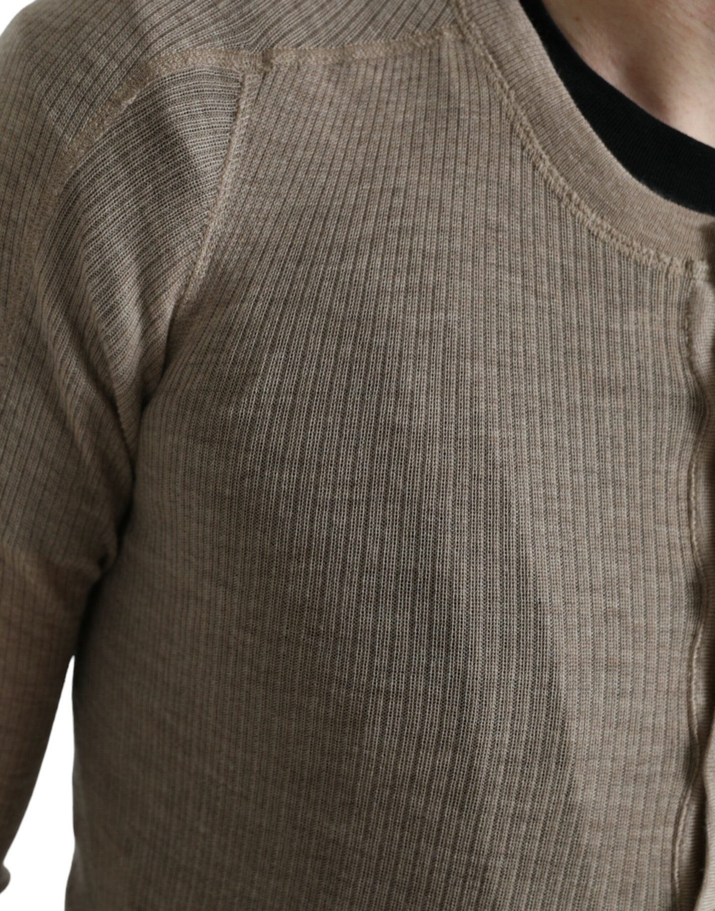 Maglione Henley Pullover Beige in cashmere