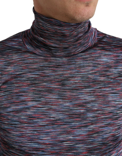 Eleganter Rollkragenpullover in Blau-Lila