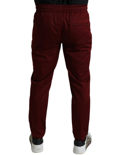 Pantaloni da jogging da uomo in cotone elasticizzato marrone rossiccio