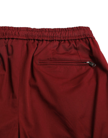 Pantaloni da jogging da uomo in cotone elasticizzato marrone rossiccio