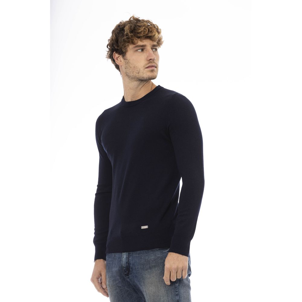 Baldinini Trend Blue Wool Men Sweater