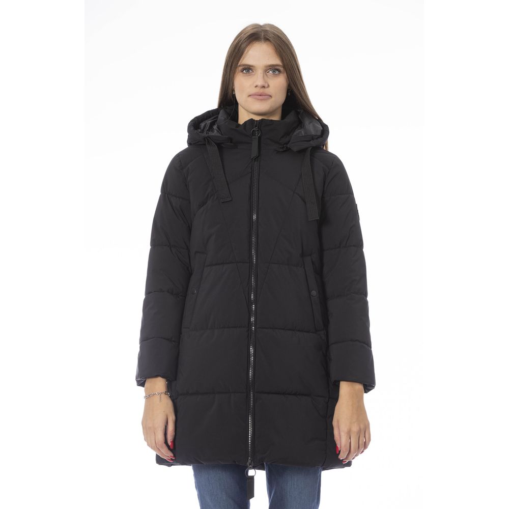 Elegante schwarze Daunenjacke für schicke Wärme