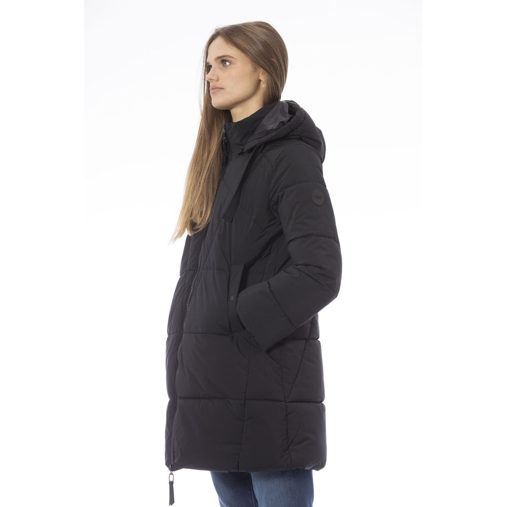 Elegante schwarze Daunenjacke für schicke Wärme