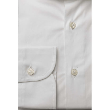 Bagutta White Cotton Men's Slim Shirt