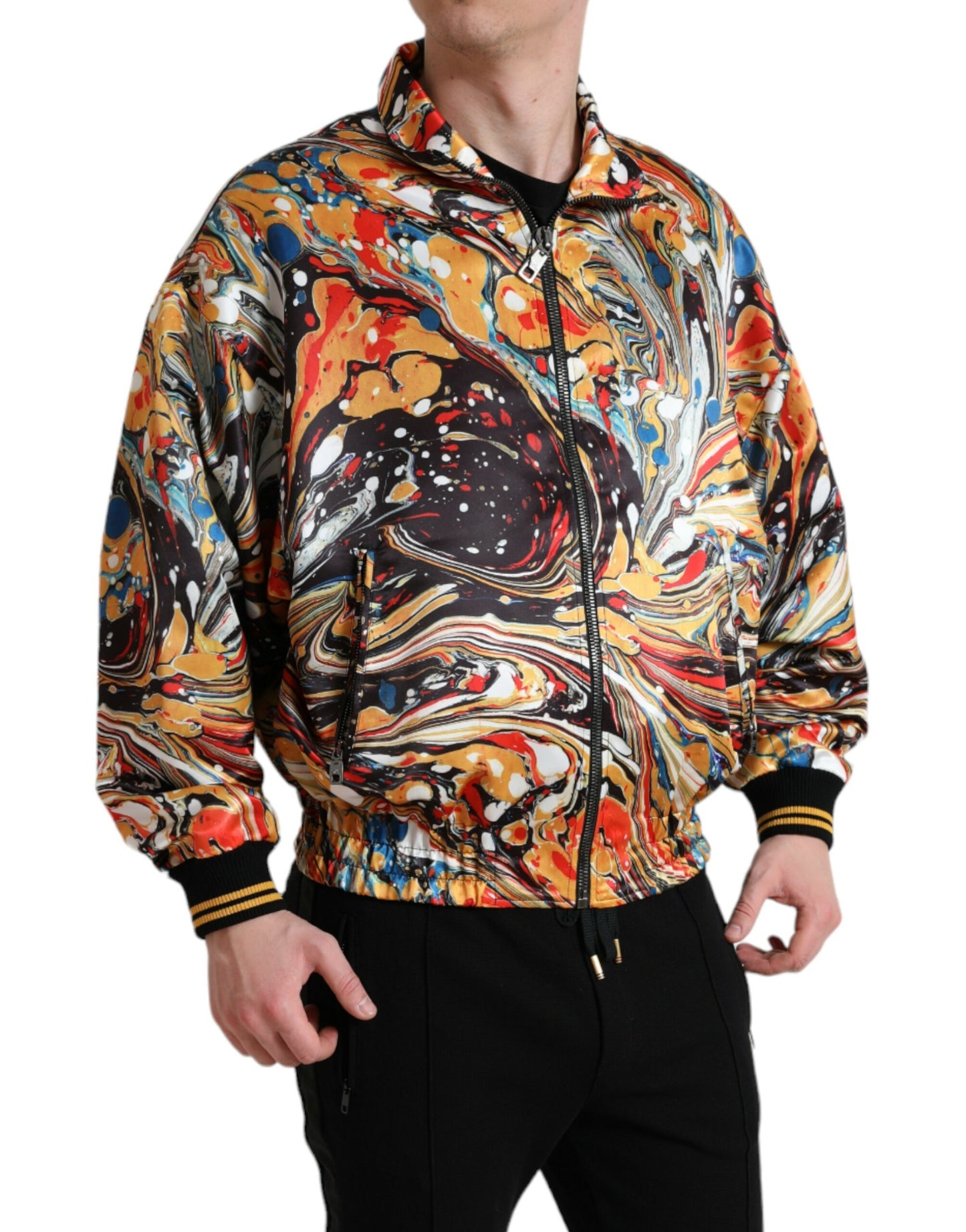 Dolce & Gabbana Colorful Abstract Bomber Jacket