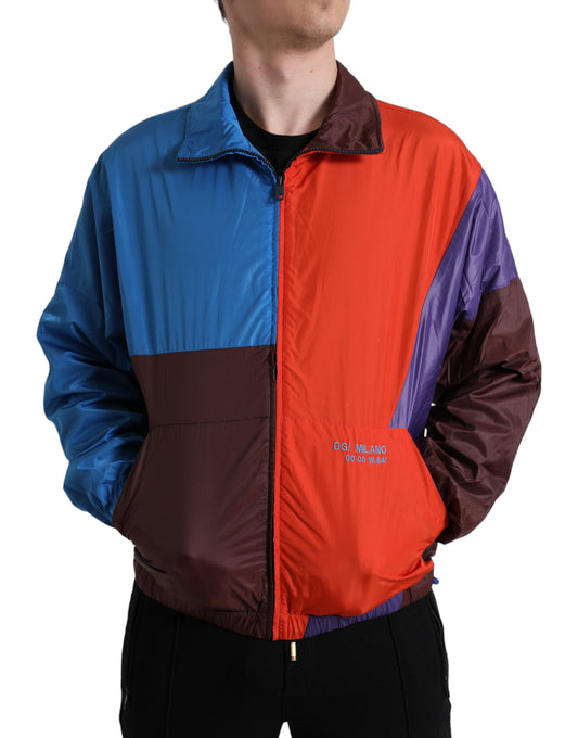 Mehrfarbige Windjacke aus Technogewebe