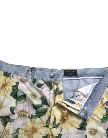 Mehrfarbige Bermudashorts aus Baumwolle mit Blumenmuster