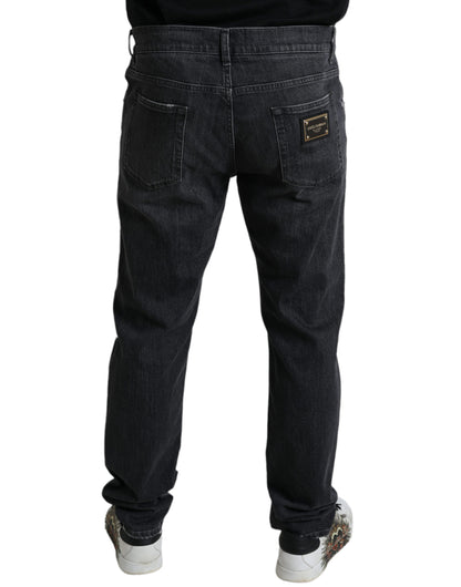 Elegante Slim Fit Jeans aus zerfetztem Denim