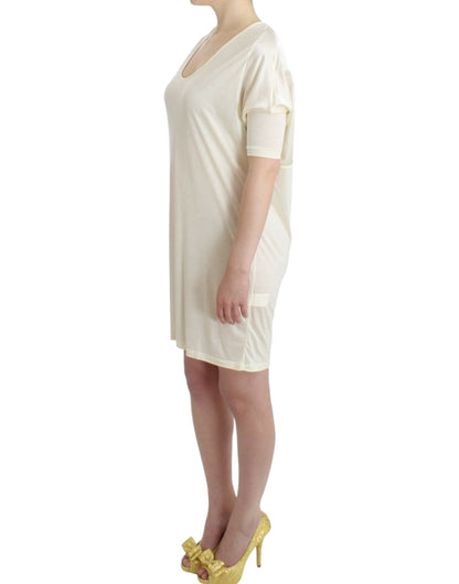 Costume National Chic White Modal Above-Knee Dress