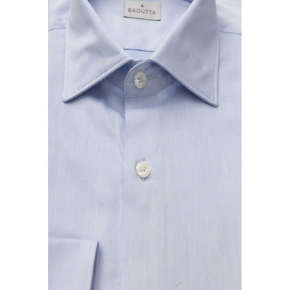 Camicia Elegante in Cotone con Collo Francese di Bagutta