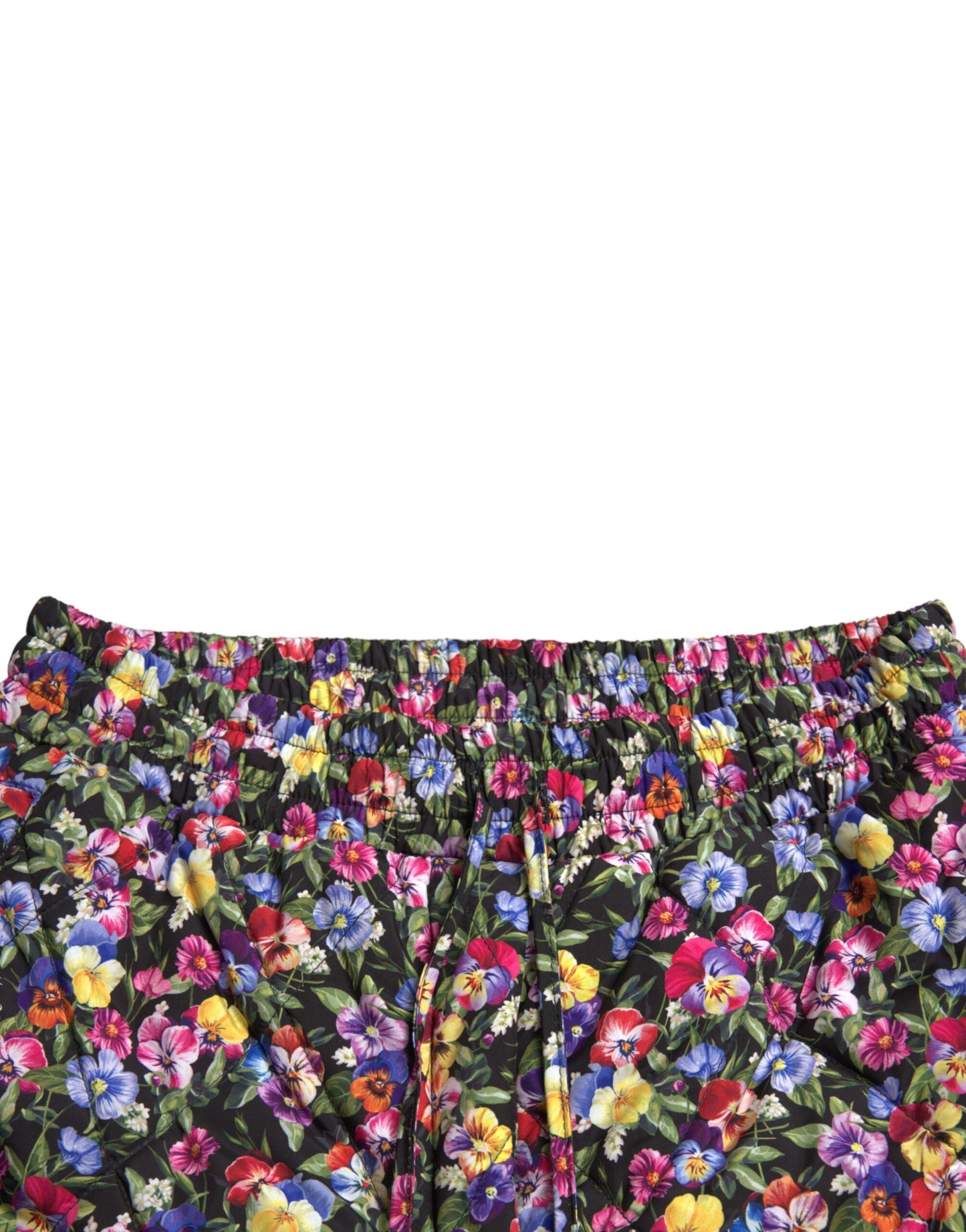 Pantaloncini hot pants a vita alta floreale multicolor