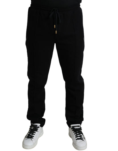 Pantaloni sportivi da jogging skinny in cotone nero