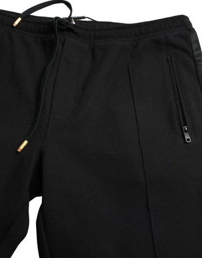 Pantaloni sportivi da jogging skinny in cotone nero