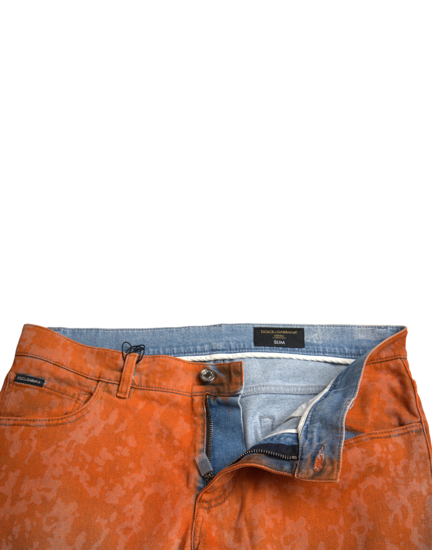 Jeans denim slim fit in cotone ombre multicolor