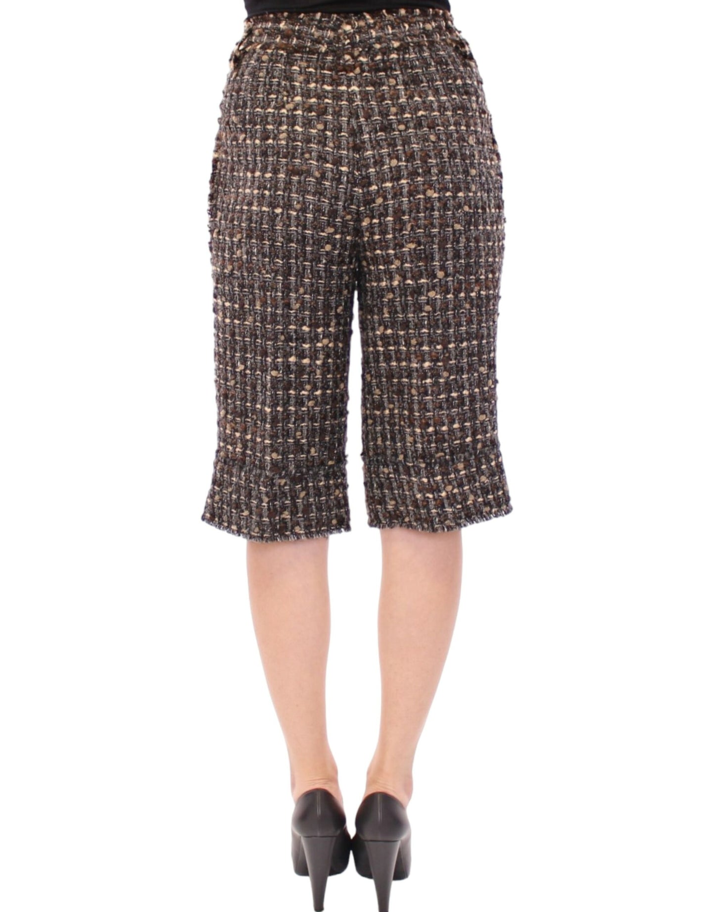 Pantalon short en laine multicolore